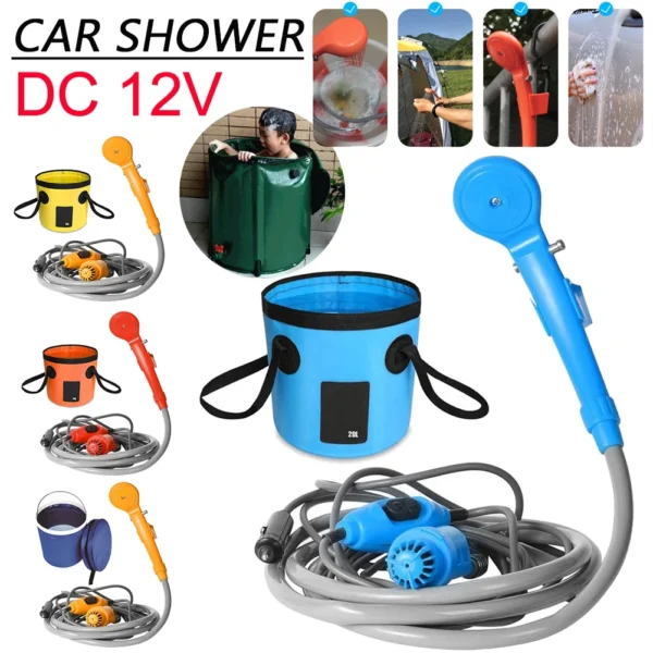 Portable Car shower Pump | High Pressure Camping Shower Pump