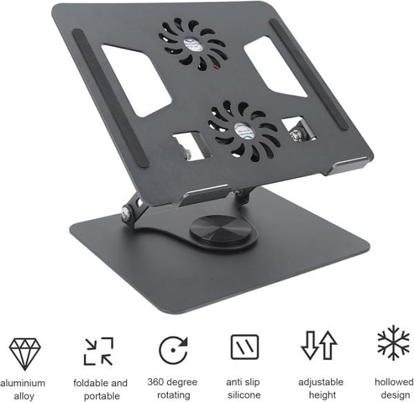 Laptop Stand Fan with a 360 Rotating Base