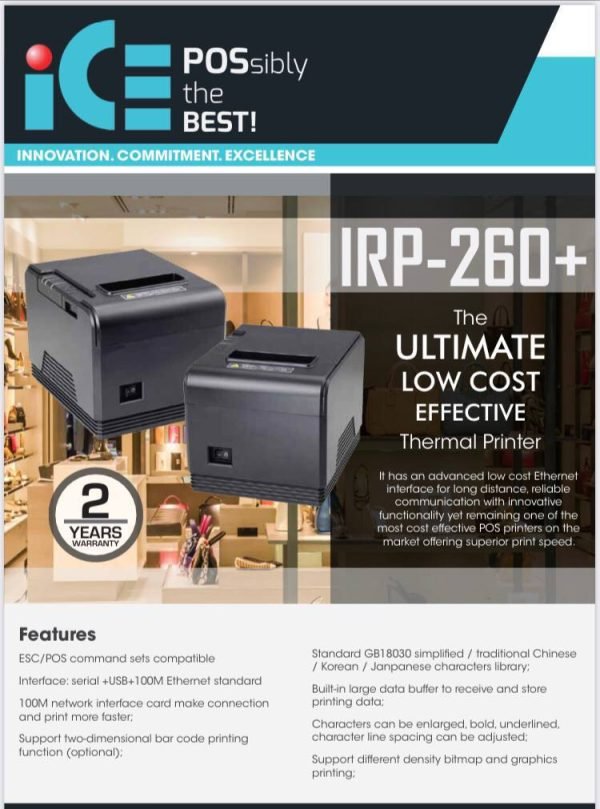 ICE IRP-260+ model Thermal Receipt Printer