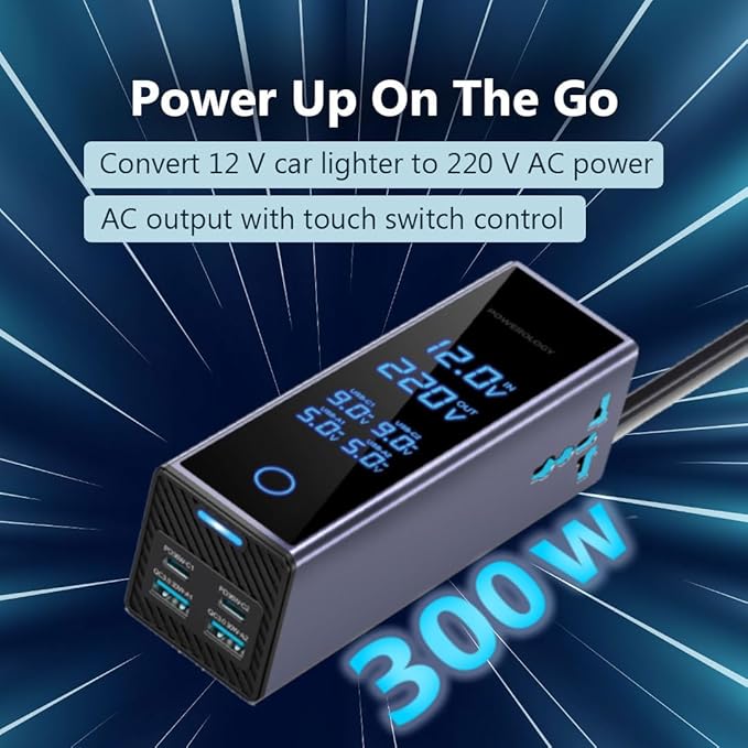 300W Car Power Inverter with 7 Ports - Image 2