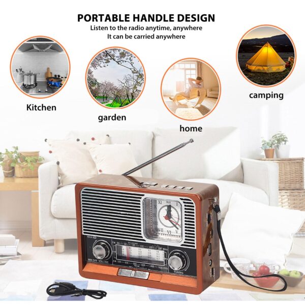 Portable Radio with Bluetooth Speaker & LED Flashlight