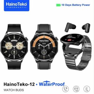 HainoTeko-12 Smartwatch with Built-in Earbuds