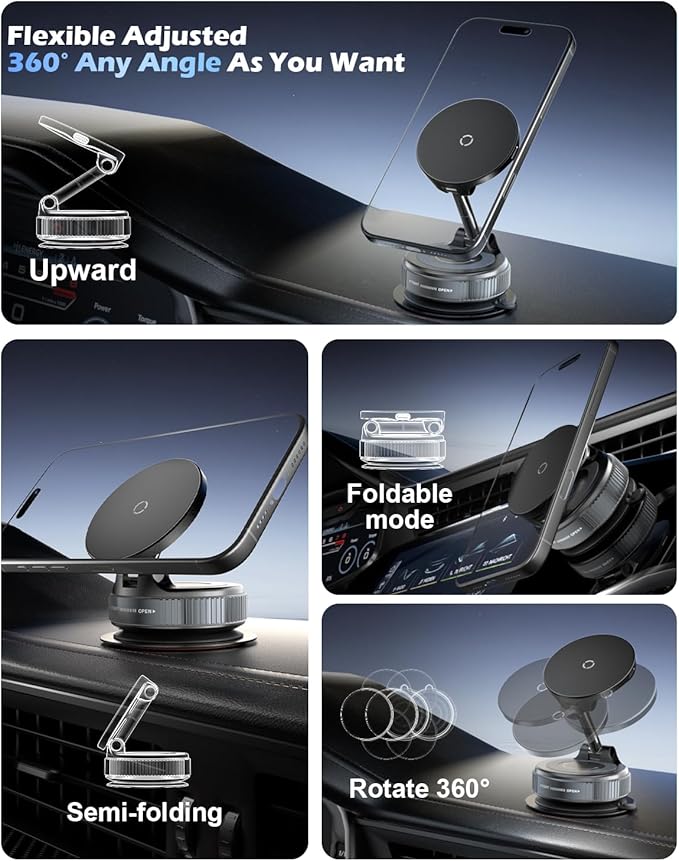 Wireless Charging Vacuum Suction Phone Holder